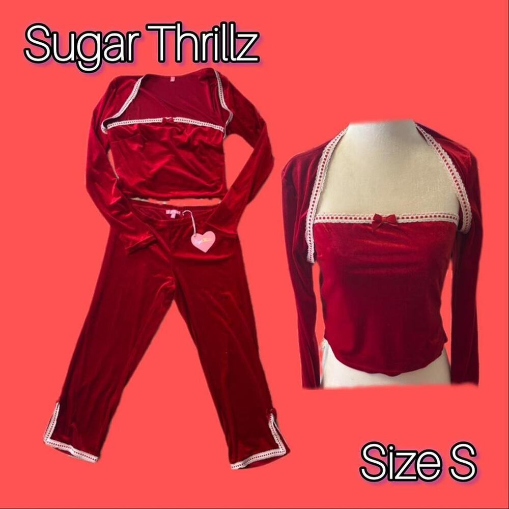 Sugar thrillz red velvet tracksuit